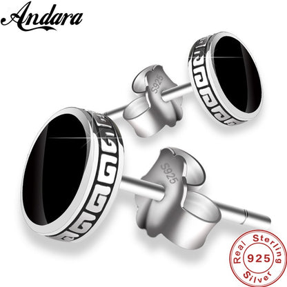 Andara Personalized 925 Silver Earrings Men'S Single Earrings Street Punk Hip-Hop Jewelry