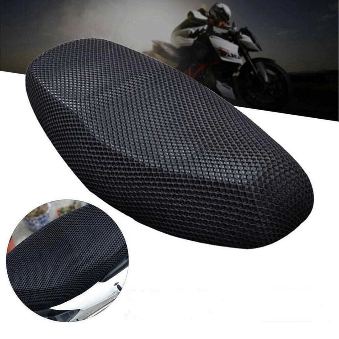 Capa de Assento de Motocicleta em Malha 3D Respirável Antiderrapante para Quatro Estações Capas de Assento de Scooter para Motocicleta Almofada Acessórios M/L/XL/XXL/XXXL