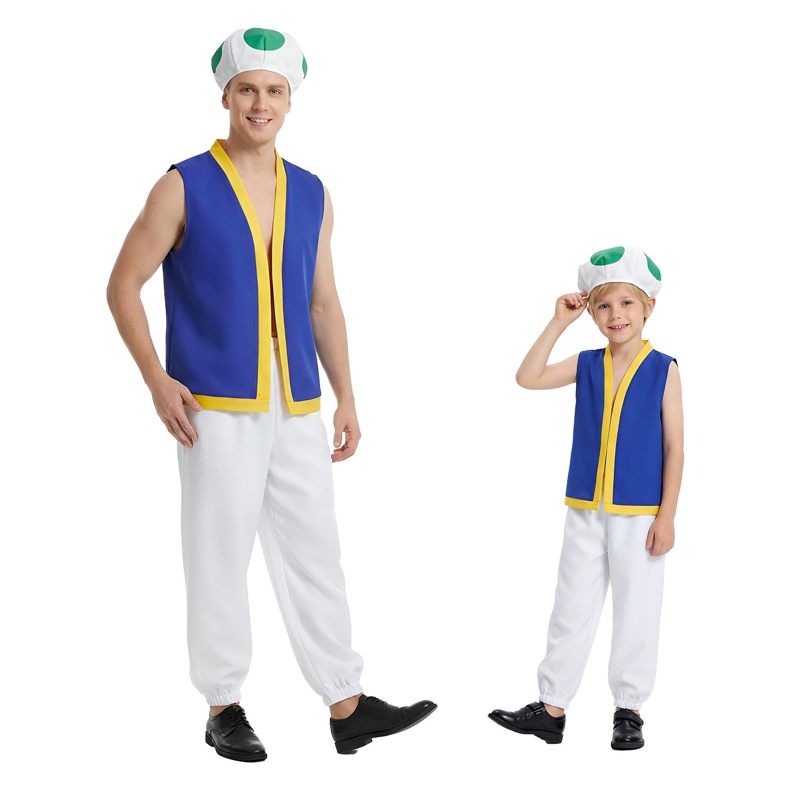 Kinopio-Sombrero de Cosplay de Toad para adultos, traje de juego Bros 2, Roleplay, fantasía, trajes, chaleco, pantalones, fiesta