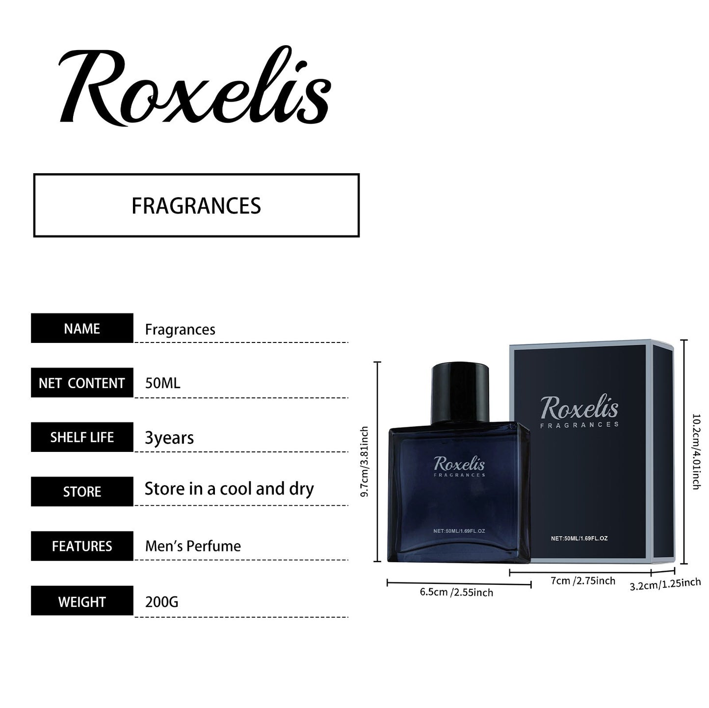 Roxelis Charming Perfume Para Homens Natural Fresco Duradouro Libere o Charme dos Homens A Atmosfera de Encontros Perfume que Aumenta a Confiança