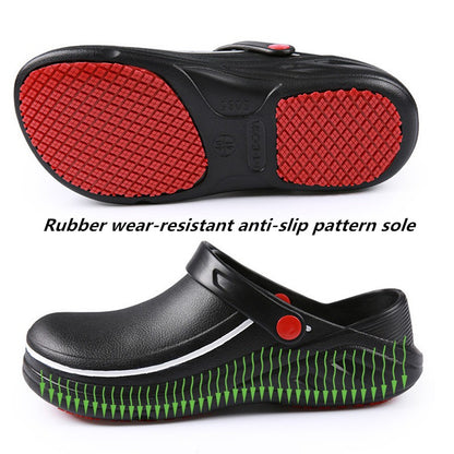 New Men Slippers Non-slip Waterproof Sandals Oil-proof Kitchen Work Cook Shoes Chef Master Hotel Restaurant Slippers Unisex