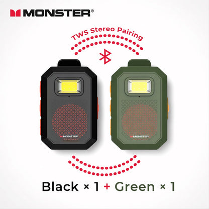 Monster X901 TWS Stereo Bluetooth Speaker Wearable Magnetic Clip-on Portable Bluetooth Sound Box IPX67 Waterproof Subwoofer