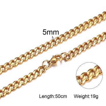 Vnox 3D Vertical Bar Necklaces for Men, Layering Stainless Steel Geometric Pendant, Layered Wheat Rope Cuban Chain, Boy Collar