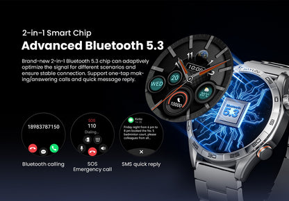 Smartwatch HAYLOU Solar 5 com Chamada de Voz, Tela AMOLED de 1,58'', 60Hz, Monitoramento de Saúde 24 Horas, Smartwatch Esportivo para Homens