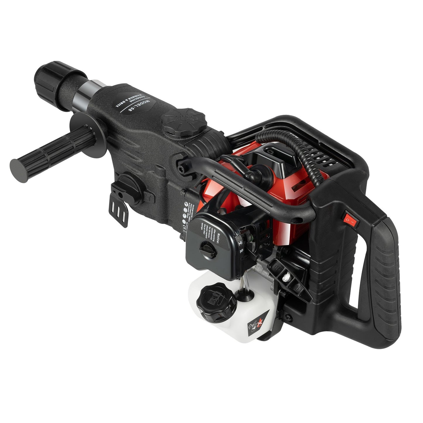 Martelo Demolidor a Gasolina 2 Tempos 1000W 33CC Refrigerado a Ar Perfuratriz de Martelo 5300rpm para Trabalho