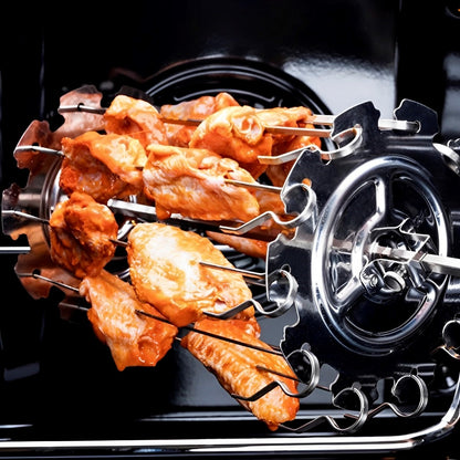 Oven Grill Cage Stainless Steel Meat Skewer Cage Heat-Resistant BBQ Roaster Non-Stick Kebab Maker Machine Meat Rotisserie Skewer