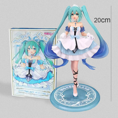Animação Anime Linda Garota Hatsune Miku Artesanal Diabo Hatsune Miku Orelha de Gato Hatsune Miku Fofa Artesanal Modelo de PVC Decorações