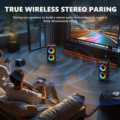 A caixa de som sem fio HY-3317 vem com subwoofer, microfone grátis e som surround com qualidade de cinema