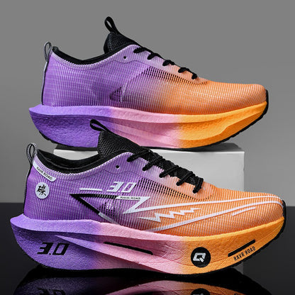 Tênis Masculino de Malha para Conforto 2025, Tênis de Corrida Masculino com Placa de Carbono 3.0, Amortecimento, Esportes, Treino, Corrida, Calçado Especializado para Corrida