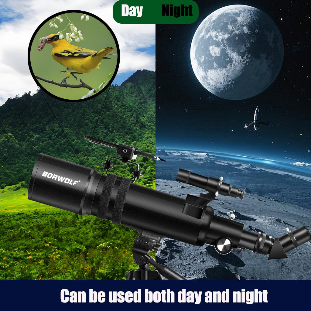 BORWOLF 90600 Telescópio Astronômico, Alta Potência Grande Abertura 90MM HD Profissional para Observação de Espaço Profundo Observação de Estrelas,