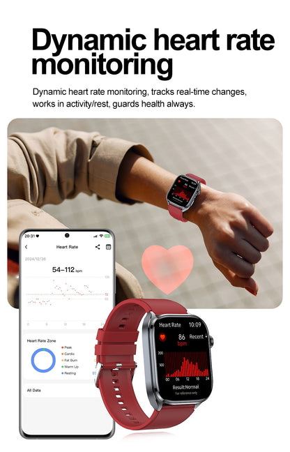 Smartwatches 2025: Novo ECG+PPG, relógio feminino e masculino, ácido úrico, pressão arterial, oxigênio no sangue, análise corporal, gordura corporal, chamadas BT, lanterna de LED.