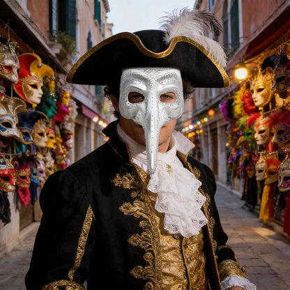 1Pc Venetian Long-Nose Mask, Carnival Mask, Unisex Party Costume Accessory, Perfect Decorative Mask for Role-Playing