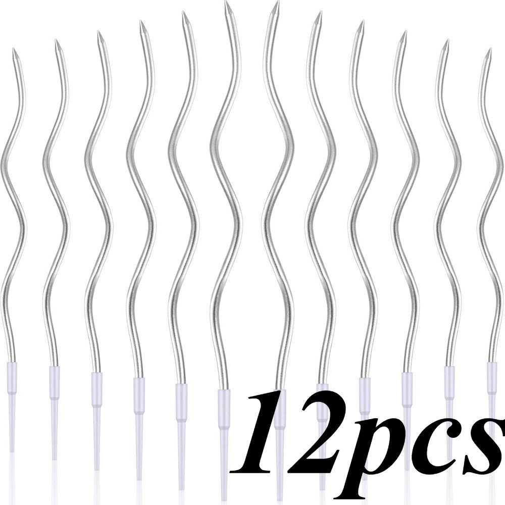 6/12/48pcs Birthday Candles Spiral Cake Candles  Long Thin Cake Candles For Wedding Party And Cake Decoration