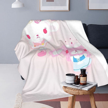 Sugarbunnies Sugar Rabbit Knitted Blanket Fleece Super Soft Throw Blankets for Outdoor Travel Bedroom Quilt