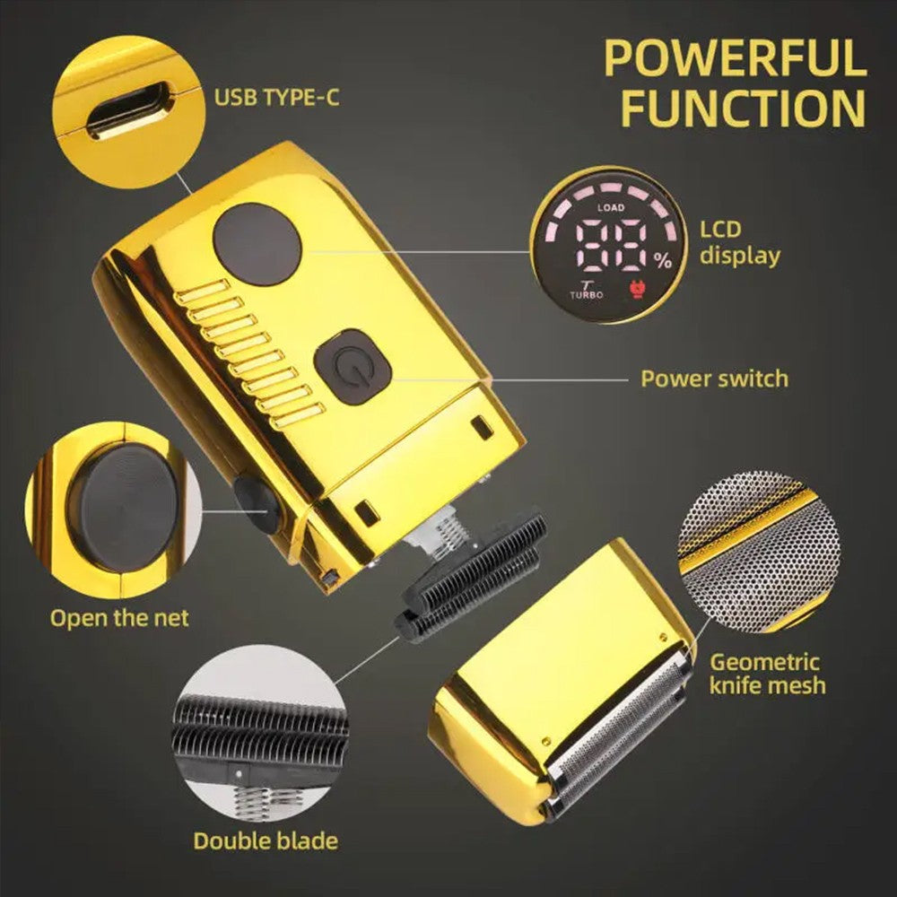 Electric Shaver for Men Waterproof Twin Blade Reciprocating Cordless Razor USB Rechargeable Shaving Machine Barber Trimmer