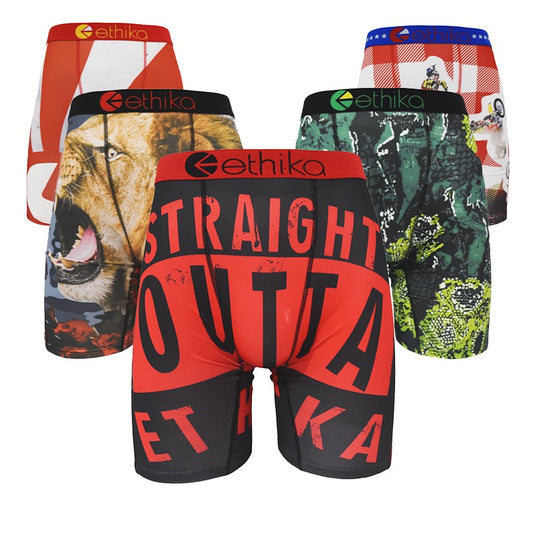 ETHIKA 1PC Sexy Men's Underwear Breathable Sexy Men Panties Boxers Briefs Fashion Print Boxer Shorts Underpants Plus Size S-XXXL