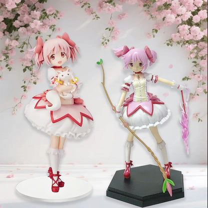Puella Magi Madoka Magica Kaname Madoka Modelos de Personagens de Anime Estatuetas Enfeites de Mesa Requintada Coleção de Brinquedos Presentes Otaku