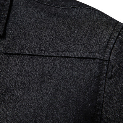 100% Cotton Men's Denim Long Sleeve Shirt Four Seasons New Business Fashion Retro Casual Shirt Jacket Male Brand Clothes