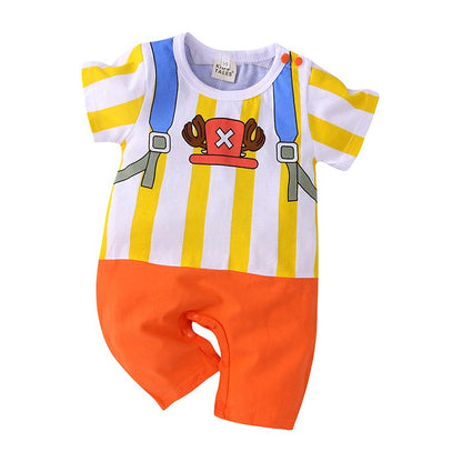 0-2 Years Old Children's Cartoon One-piece Baby Role Play Short-sleeved Romper Kids Cotton Clothes Baby Girl and Boy Clothes