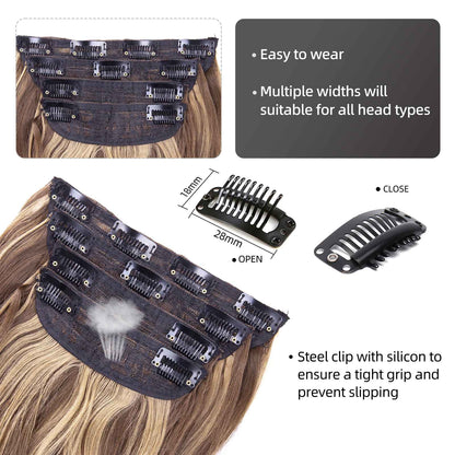 Kit 4 Peças Aplique Tic Tac Cabelo Sintético 20 Polegadas Cacheado Longo Grosso Para Mulheres Cabeça Inteira extensões de cabelo sintéticas