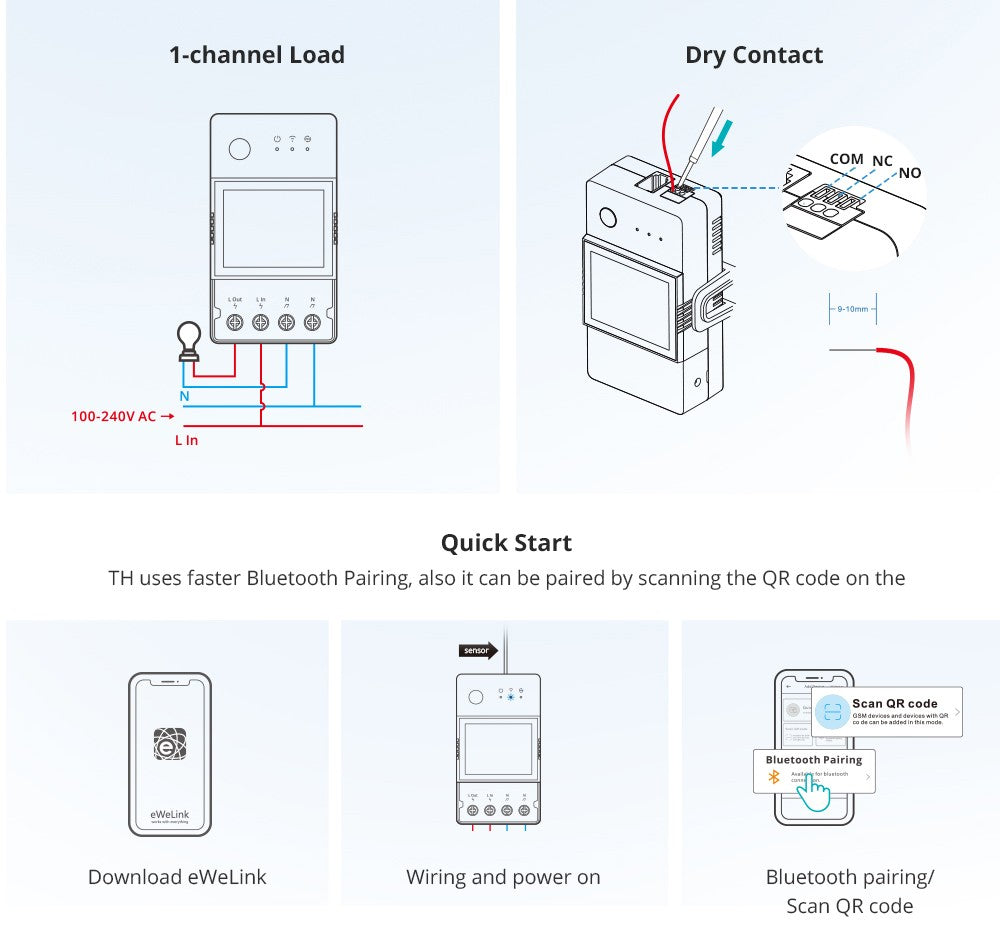 SONOFF TH Elite 16A 20A Wifi Interruptor Inteligente de Monitoramento de Temperatura e Umidade THS01 DS18b20 Sensor Casa Inteligente Via eWelink Alexa