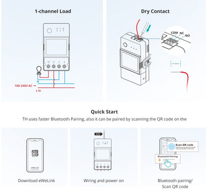 SONOFF TH Elite 16A 20A Wifi Interruptor Inteligente de Monitoramento de Temperatura e Umidade THS01 DS18b20 Sensor Casa Inteligente Via eWelink Alexa