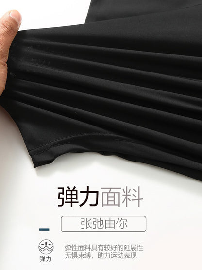 Ice Silk Summer Men's Dress Shirt Turn Down Collar Business Elastic Classic Top Male Plus Size Stretch 6XL 8XL 7XL 9XL 10XL 11XL