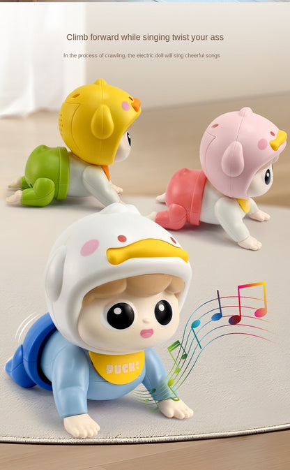 1PC Crawling Doll Baby Toy with Music, Aged 0-1, Learning Crawling Guidance and Head Up Training