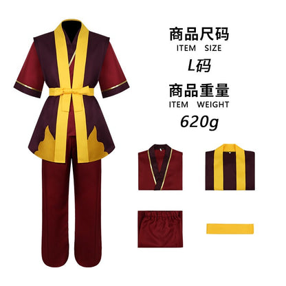 Anime live action Avatar The Last Airbender Prince Zuko Cosplay Costume Anime Custom Made Uniform Wig Halloween Party cosplay