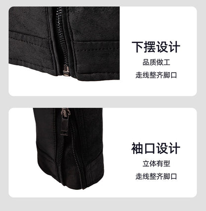 Spring Autumn Retro Leather Jackets Casual Men's Wear Tie Dyed Washed Matte Process Casual Outerwear Fashion Motorcycle Leather