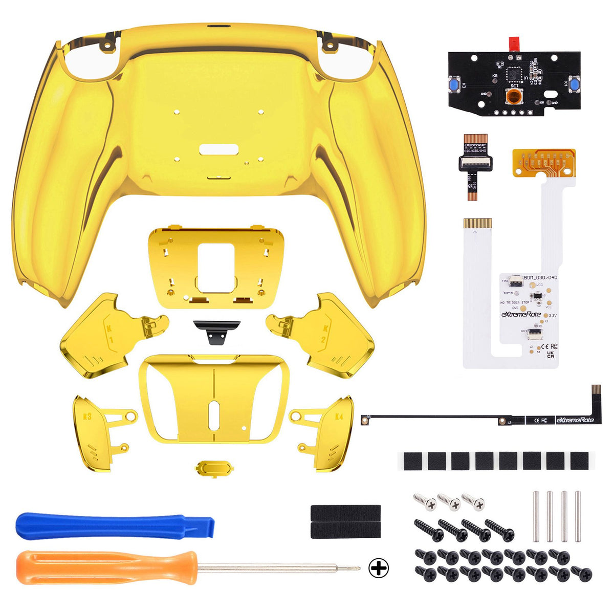 eXtremeRate Programable RISE4 V3 Remap Kit for ps5 Controller BDM-030/040/050, Upgrade Board & Redesigned Back Shell & Buttons