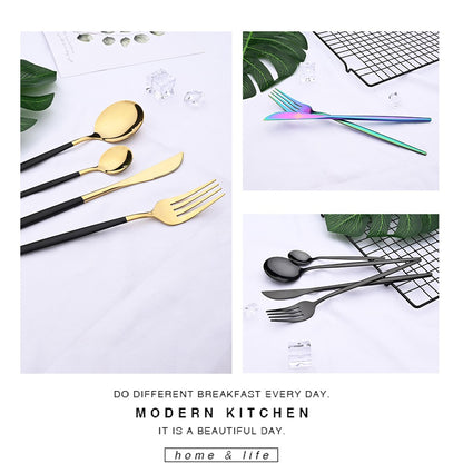 6Pcs/Set Teaspoon Stainless Steel Flatware Colorful Cake Fruit Spoons Dessert Small Coffee Spoon Snack Kitchen Dinnerware Tools