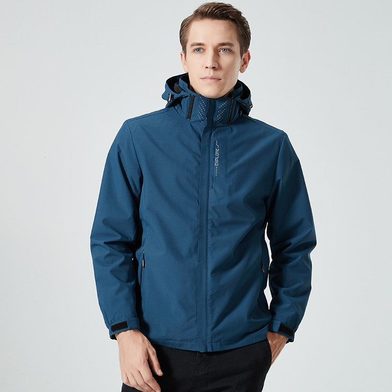 Autumn New Men's Mountaineering Jacket Windproof and Waterproof Fabric Fashion Hip Hop Design Casual Oversize Outdoors Coat
