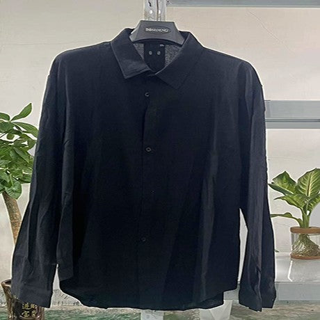 Men's Solid Color Cotton Linen Blend Breathable Sweat Absorbing Easy to Maintain Long Sleeved Shirt Business Casual Slim Fit