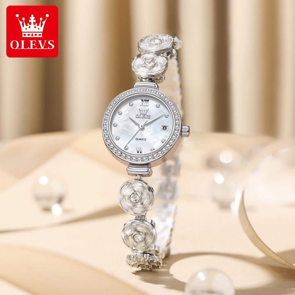 OLEVS 5638 Women Watches Original Elegant Quartz Watch Waterproof Luminous Date Ladies Set Bracelet Watch Girls Gift Reloj Mujer