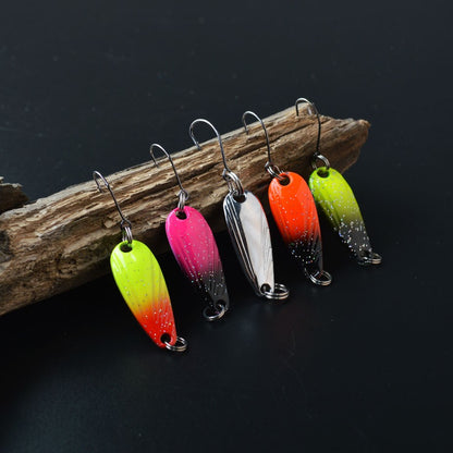 TOMA Fishing Spoons Metal Trout Lures 5pcs 2.2g 2.5g 3g 4.5g 5g Small Hard Bait Sequins Spinner Fishing Spoon with Single Hook