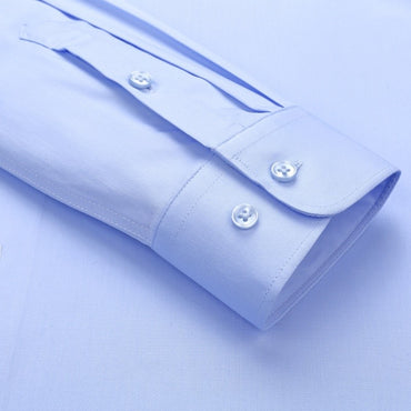 8XL Anti-Wrinkle 80% Cotton 15% Elastic Silk 5% Spandex No-Iron Business Office Soft Cozy Micro Elastic Long-sleeved Shirts Men