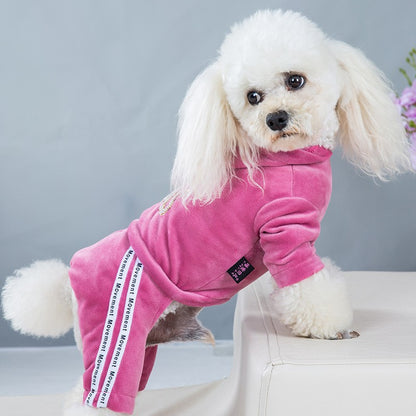 Roupa de cachorro para cães pequenos, gatos, roupas de inverno quentes para animais de estimação, macacão de veludo macio, moletom com capuz para filhotes, macacão para Chihuahua