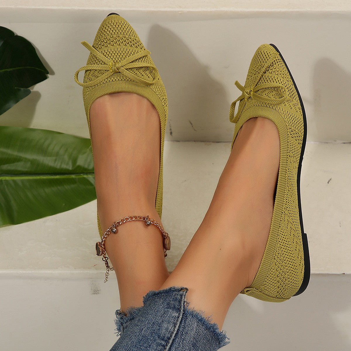 Summer 2024 New Style Pointed Toe Shallow Mouth Breathable Comfortable Casual Flats Shoes Wear-resistant Non-slip Loafers Women