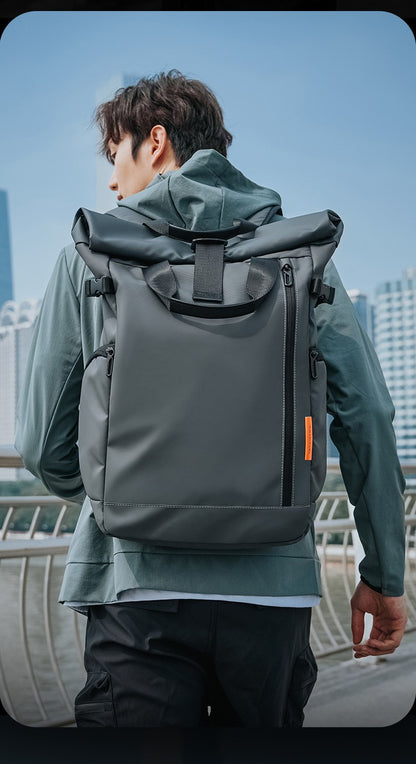 Mochila Masculina para Notebook 15,6" Tangcool - Grande Capacidade, Multifuncional, Fecho Rolê, Leve, para Viagem, Impermeável, Escolar