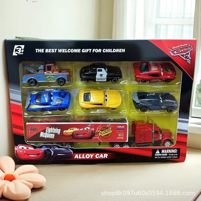 Disney Pixar Carros McQueen Mater Mack Tio Caminhão Liga Diecast Carro 1:55 Modelo Radiator Springs Cidade 11/6/4 Pçs Caixas de Carro Presente