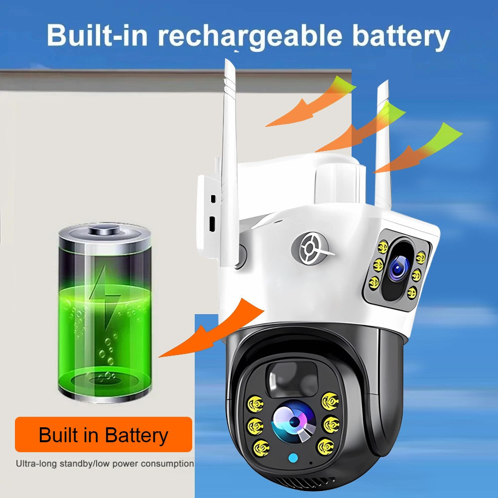 10X Zoom 4G SIM Solar Camera Dual Lens Outdoor Waterproof WiFi Solar IP Security Protect PIR Human Detection CCTV Cameras V380