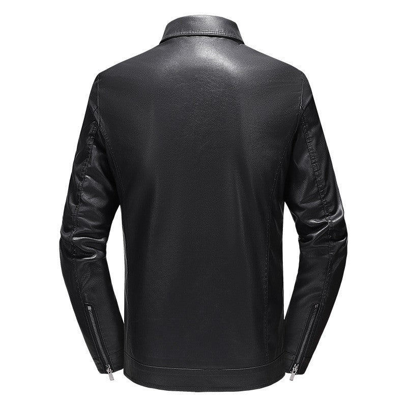 Mens Vintage Faux Leather Outwear Leather Jacket Motorcycle Black Biker Jackets Casual Lightweight Men PU Zipper Moto Outwear
