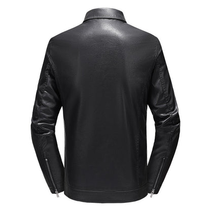 Mens Vintage Faux Leather Outwear Leather Jacket Motorcycle Black Biker Jackets Casual Lightweight Men PU Zipper Moto Outwear