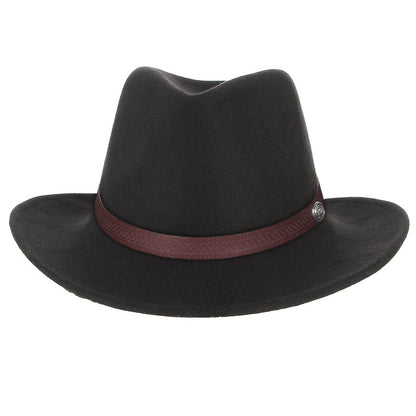 Autumn Winter Western Cowboy Hat for Men Women Wide Brim Fedora Jazz Hats Cowgirl Hat with Belt