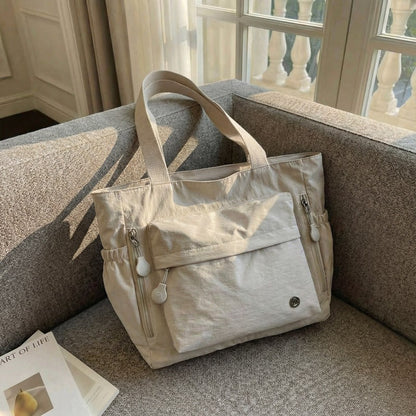 Stylish Nylon Canvas Shoulder Bag for Women Spacious Top Handle Bag Tote Casual  Comfortable and Versatile Texture Commuter Bag