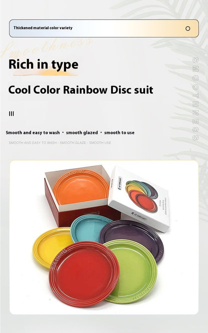 Conjunto de Pratos de Cerâmica Le Creuset Cool Color Resistente a Altas Temperaturas 18cm/23cm Prato de Flor Louça de Cozinha e Mesa