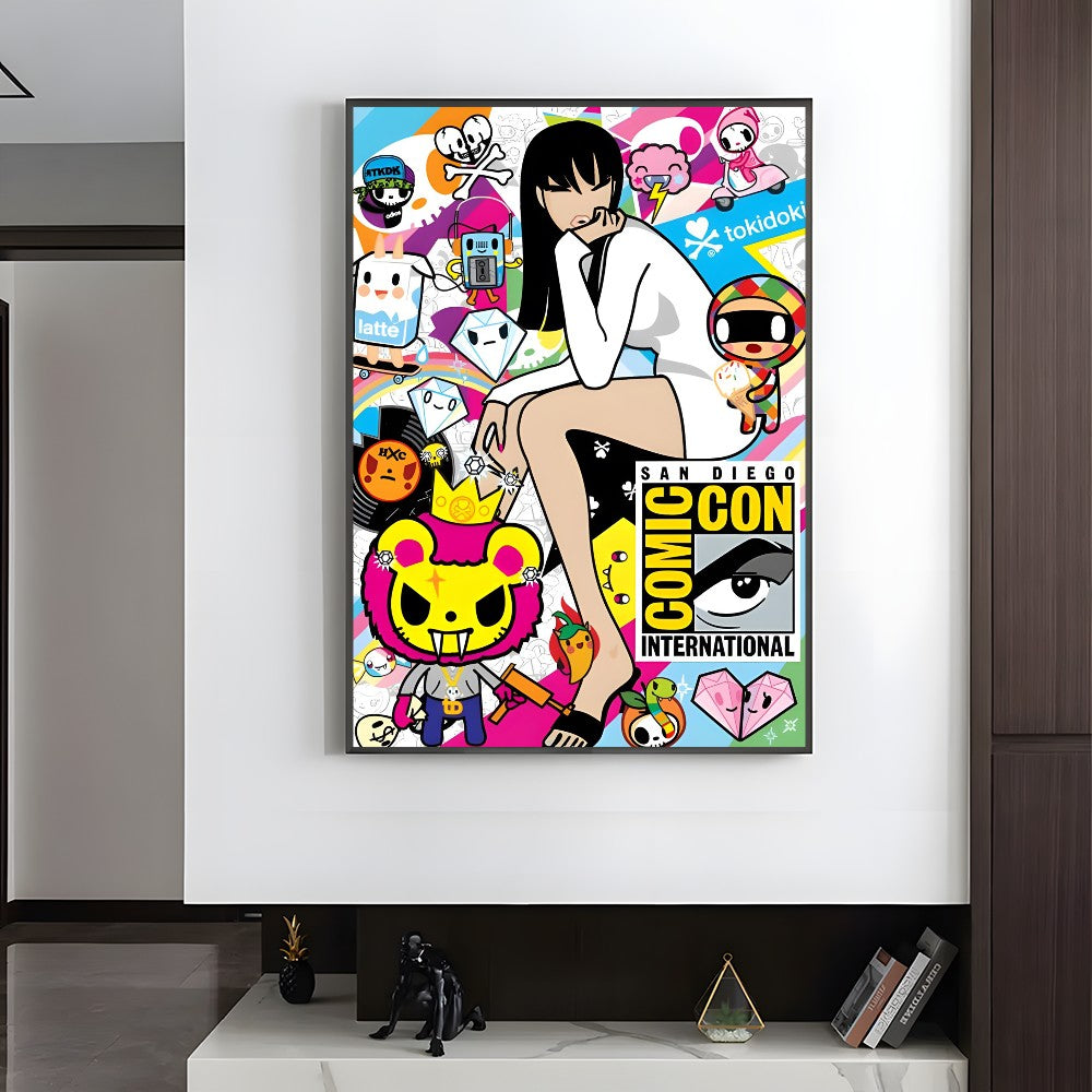 Cartoon Art Kawaii townTokidokiinside Poster HD art sticky wall waterproof home living room bedroom bar aesthetic decoration