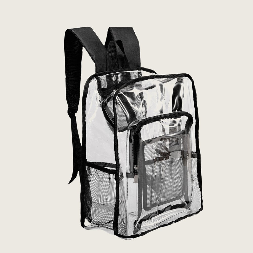 Transparent backpack with large capacity, simple men's and women's bag, outdoor sports, morning jogging and fitness backpack