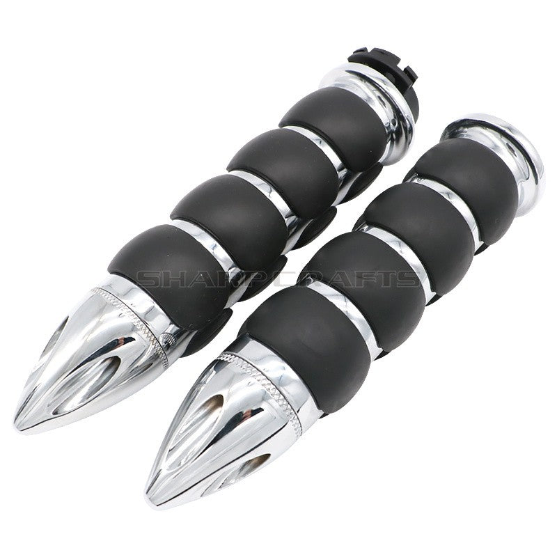 1" 25mm & 7/8'' 22mm Billet Rubber Flame Spike Hand Grips For Harley Honda Kawasaki Suzuki Yamaha  Bikes Cruiser Chopper Custom